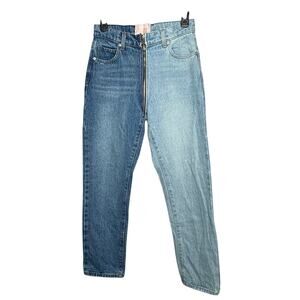 Revice Denim Zip Around Two Tone Medium & Light Wash Trendy Jeans Size 26
